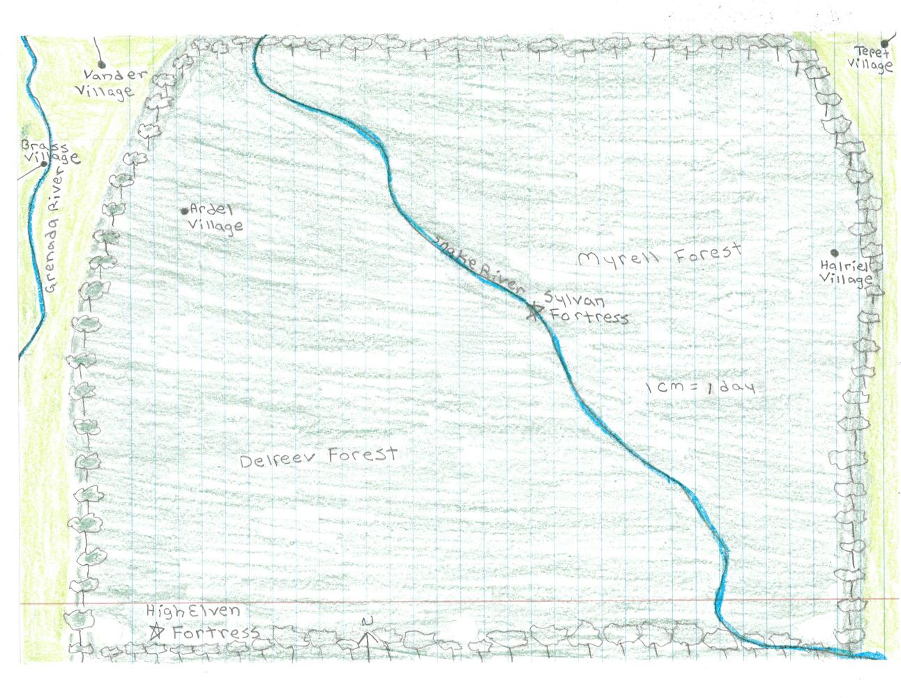 Map 2<br />Myrell Forest and South (South of Main Map)