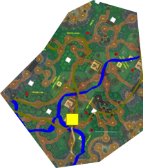The yellow square is the Stone Barn Tavern / Hill area.  The map shows (roughly) what can been seen.