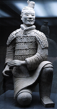 Statue grows from figurine to life like figure