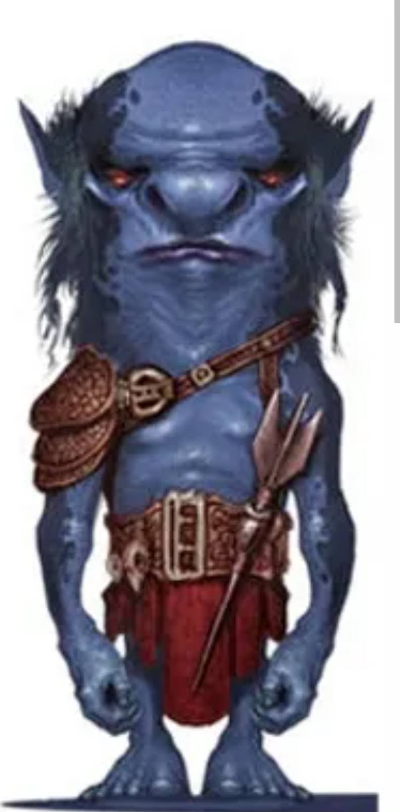 Blue skinned 'gnome-kin'