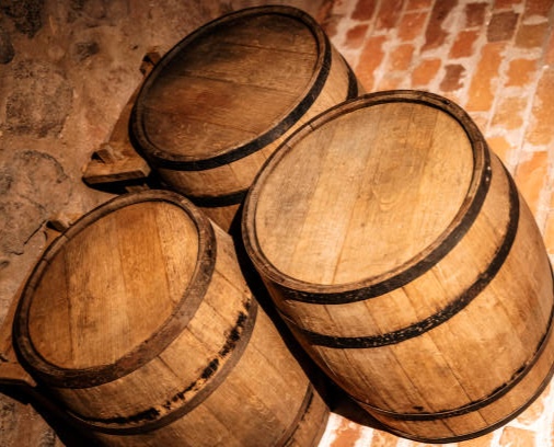 Three barrels in alcove