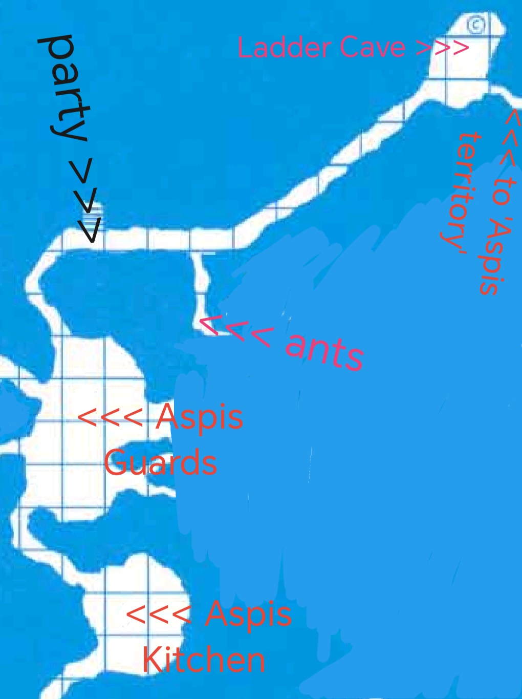 Explored area in tunnels